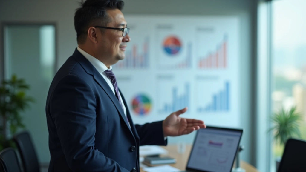 Financial advisor pointing to a visual chart showing the balance between equity growth potential and fixed income stability over time